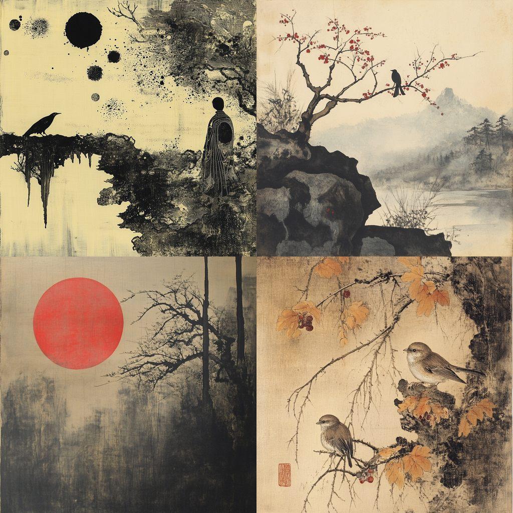 Shin hanga style, Midjourney V6.1, render 1 of 4