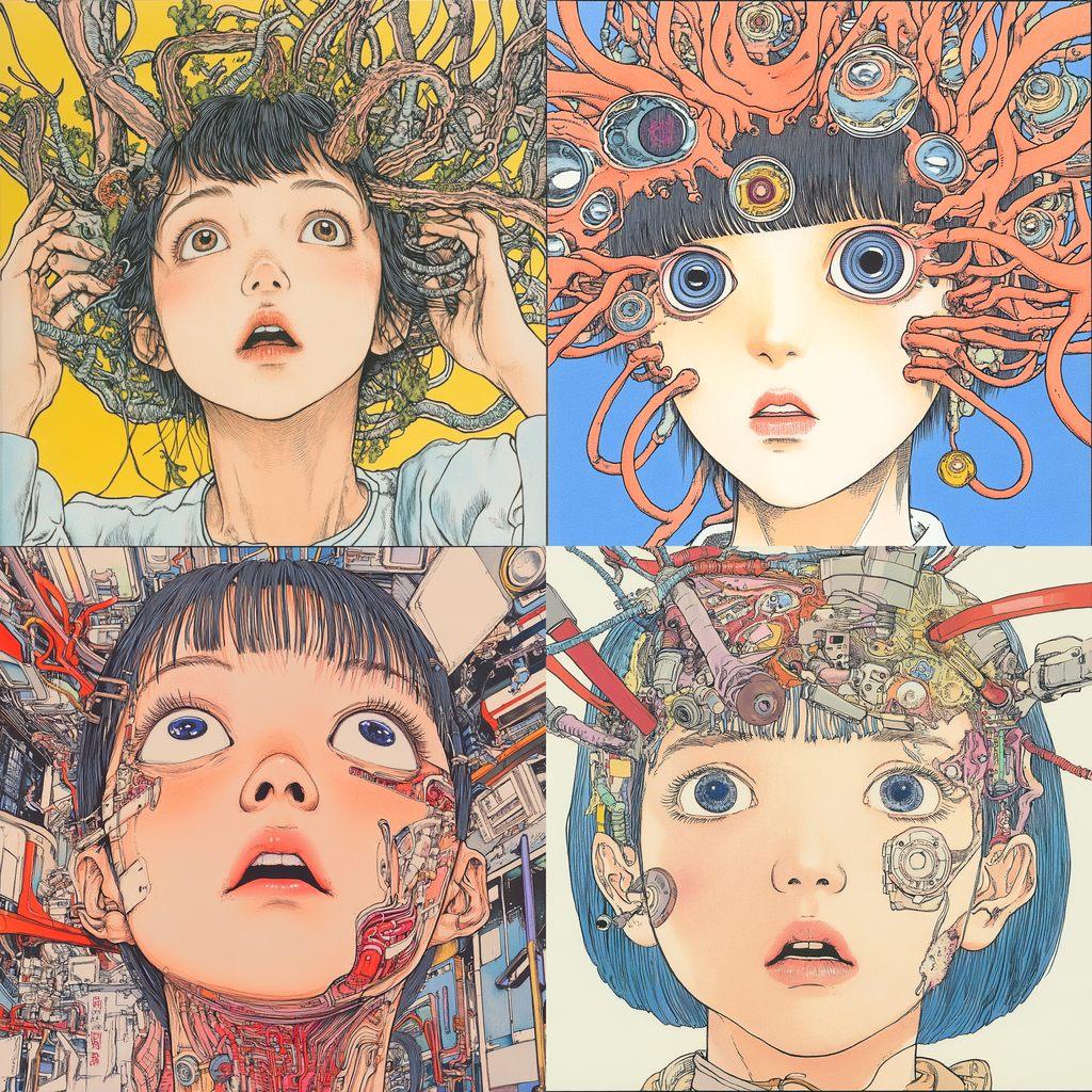 Shintaro Kago style, Midjourney V6.1, render 1 of 4