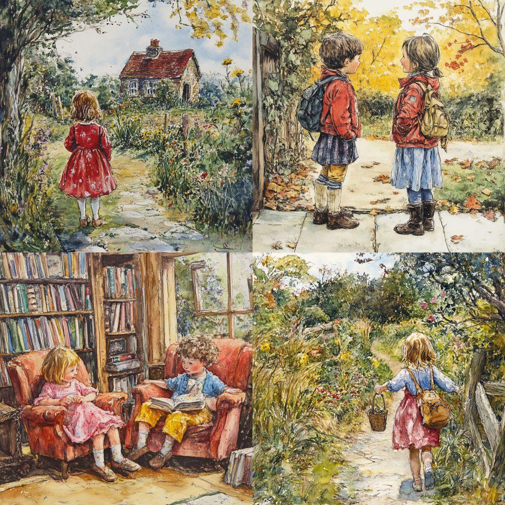 Shirley Hughes style, Midjourney V6.1, render 1 of 4