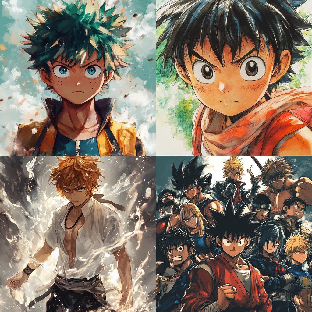 Shonen anime style style, Midjourney V6.1, render 1 of 4