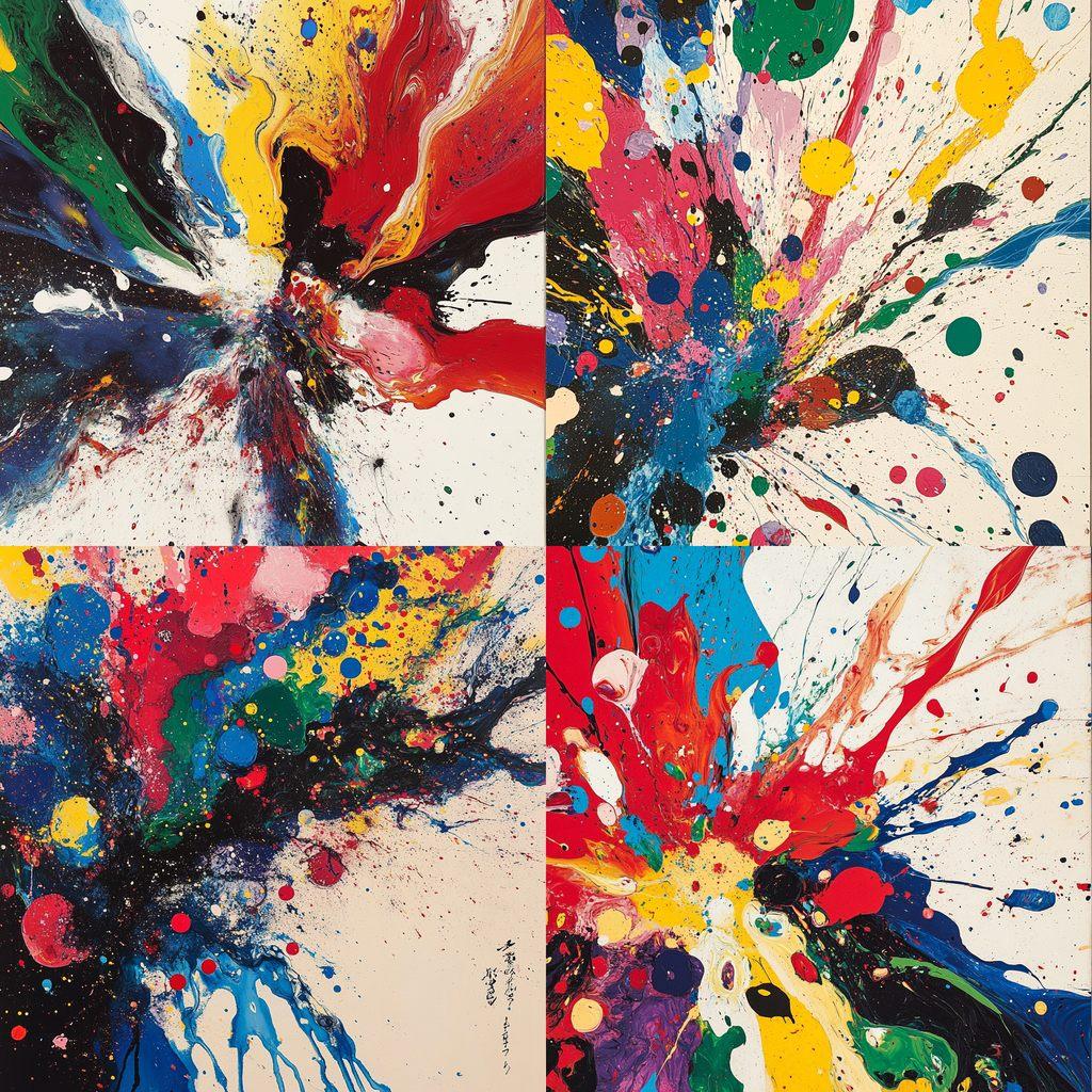Shozo Shimamoto style, Midjourney V6.1, render 1 of 4