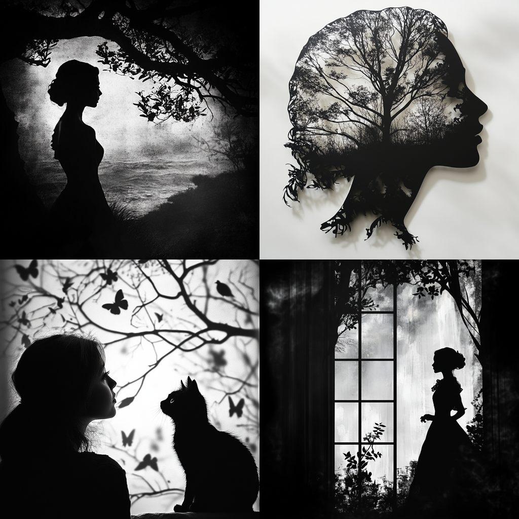 Silhouette style, Midjourney V6.1, render 1 of 4