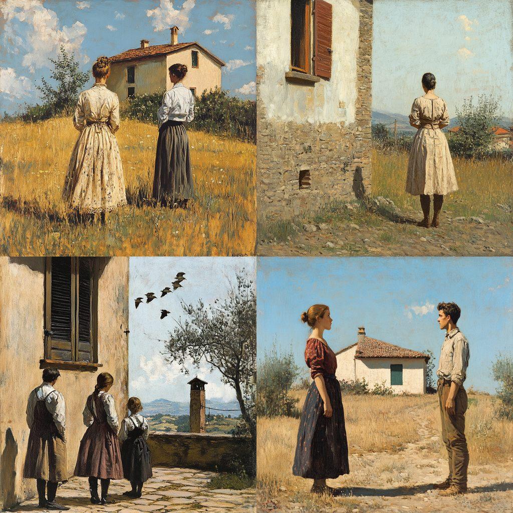Silvestro Lega style, Midjourney V6.1, render 1 of 4