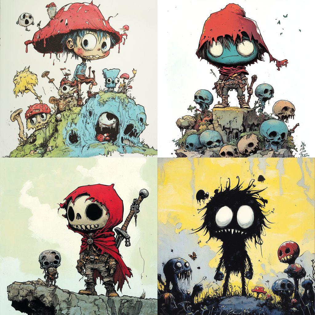 Skottie Young style, Midjourney V6.1, render 1 of 4