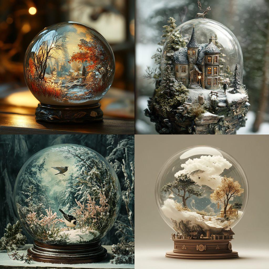 Snowglobe style, Midjourney V6.1, render 1 of 4