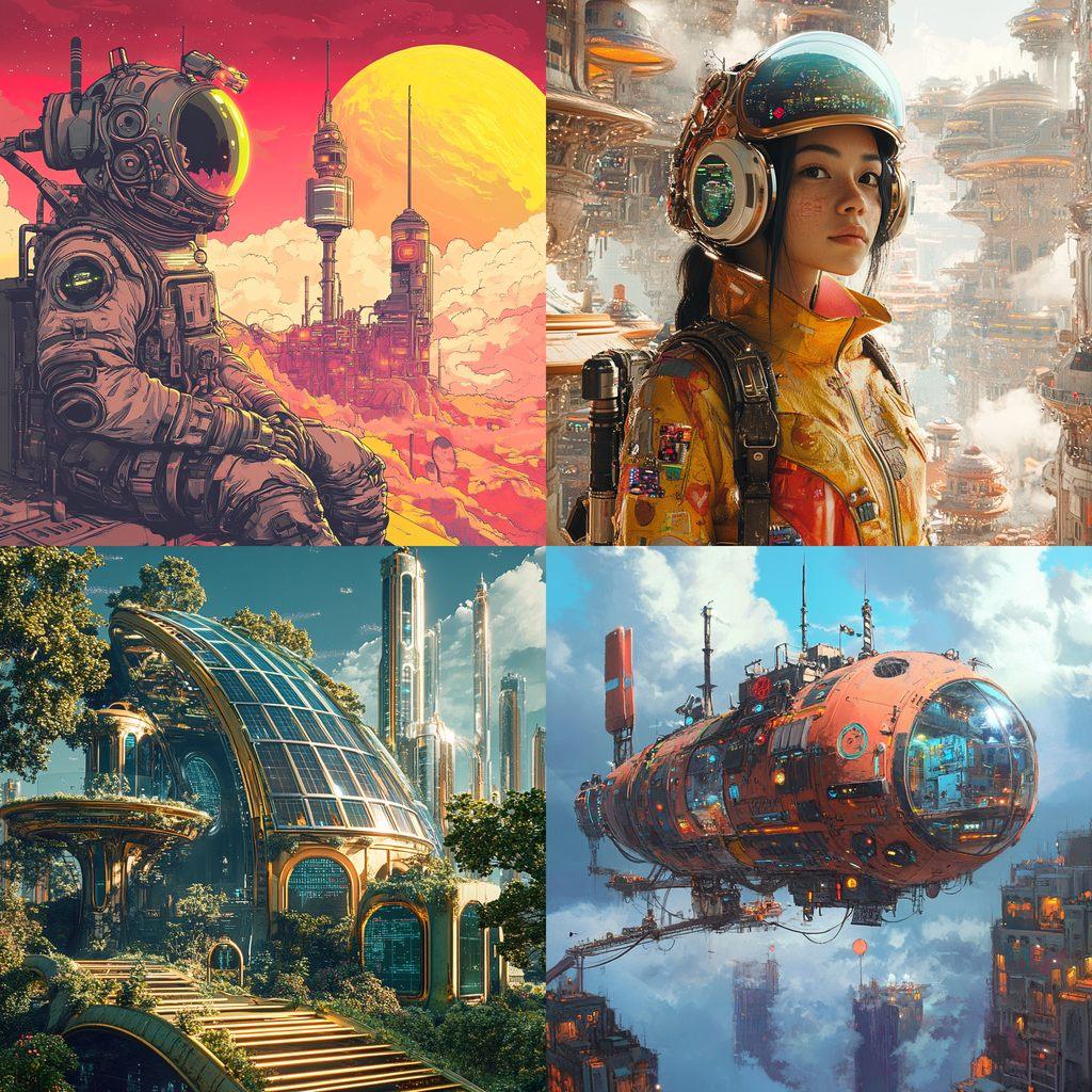 Solarpunk style, Midjourney V6.1, render 1 of 4