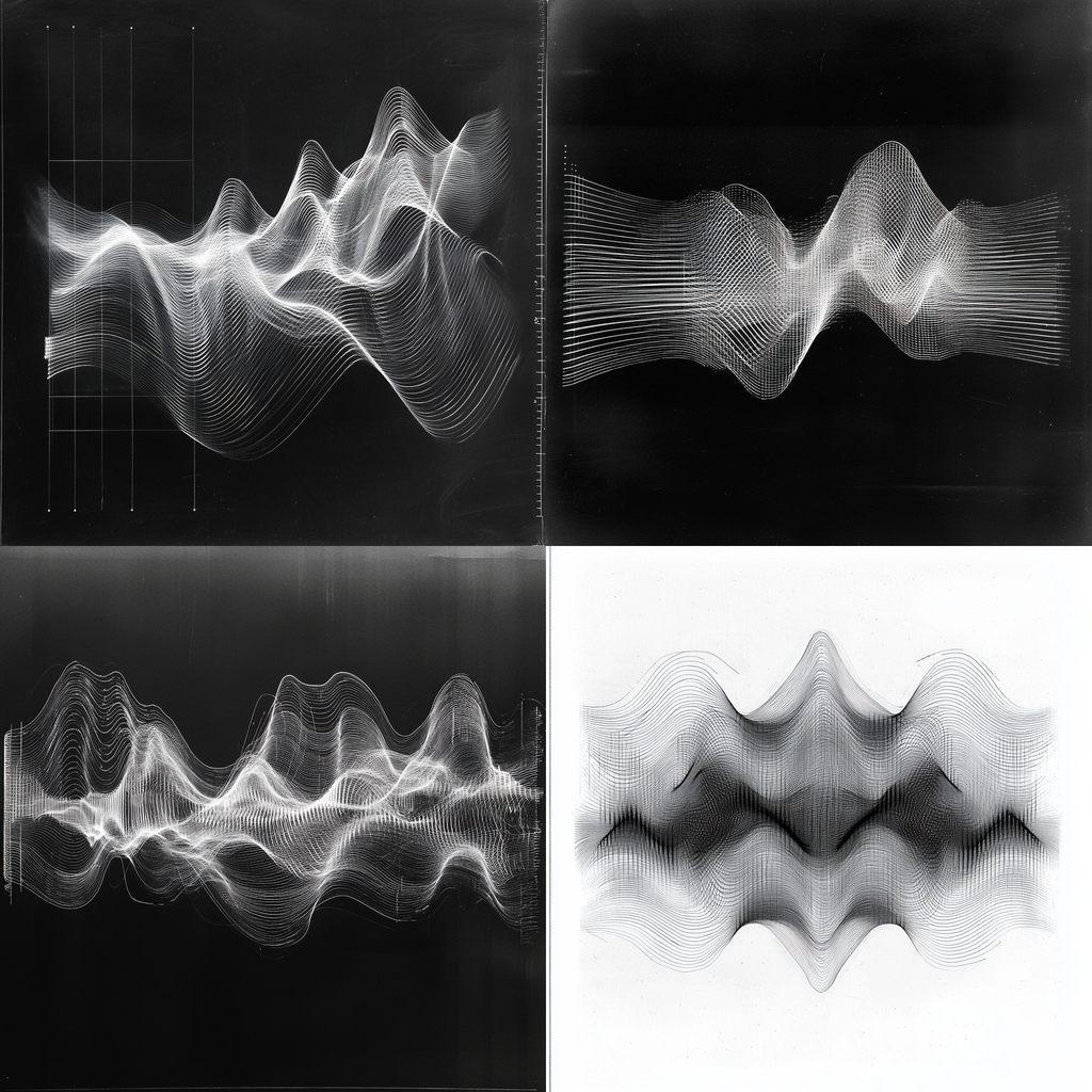 Sound wave diagram style, Midjourney V6.1, render 1 of 4