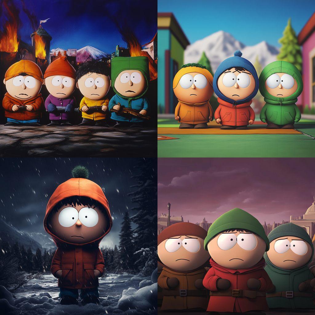 South Park style, Midjourney V6.1, render 1 of 4