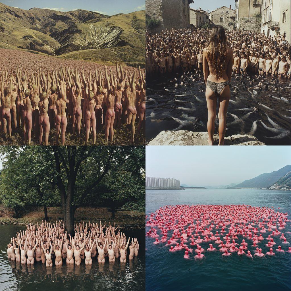 Spencer Tunick style, Midjourney V6.1, render 1 of 4