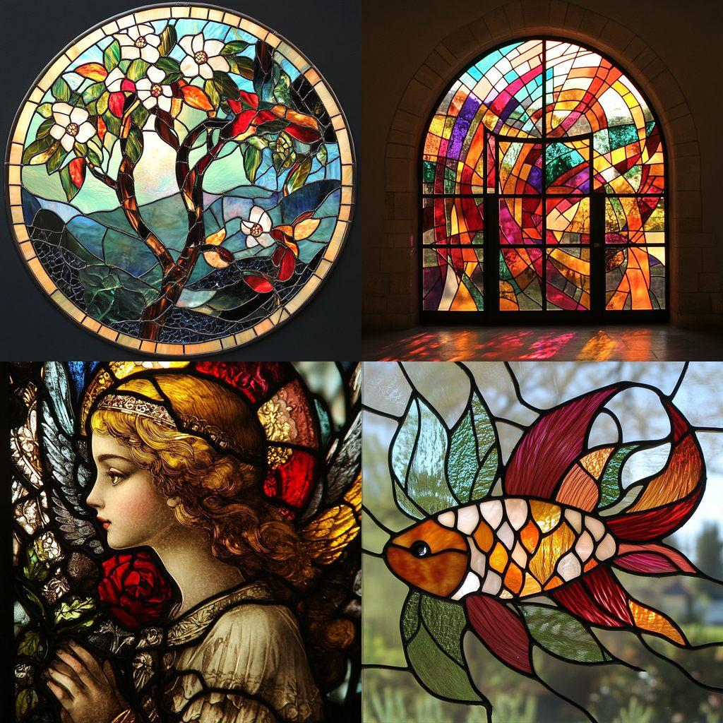 Stained glass style, Midjourney V6.1, render 1 of 4
