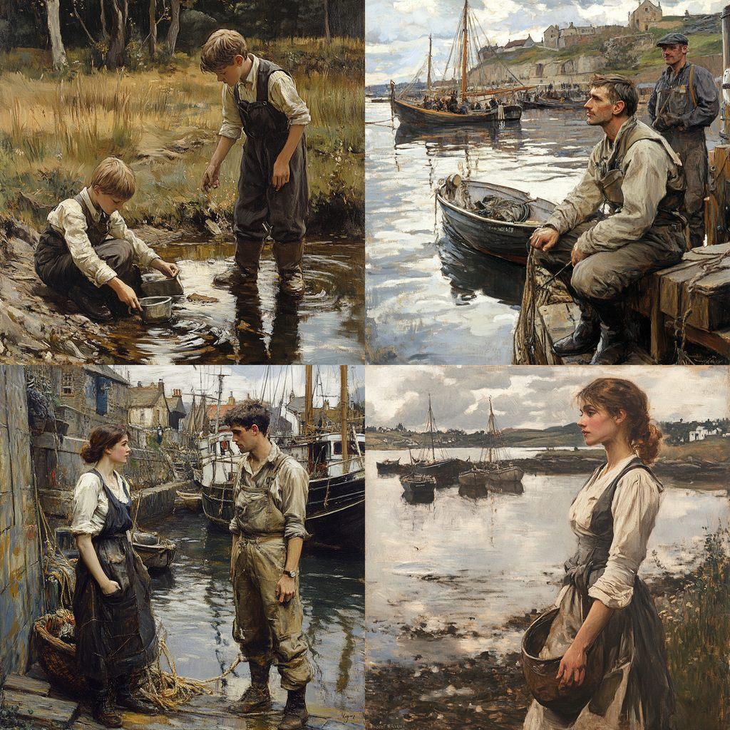 Stanhope Forbes style, Midjourney V6.1, render 1 of 4