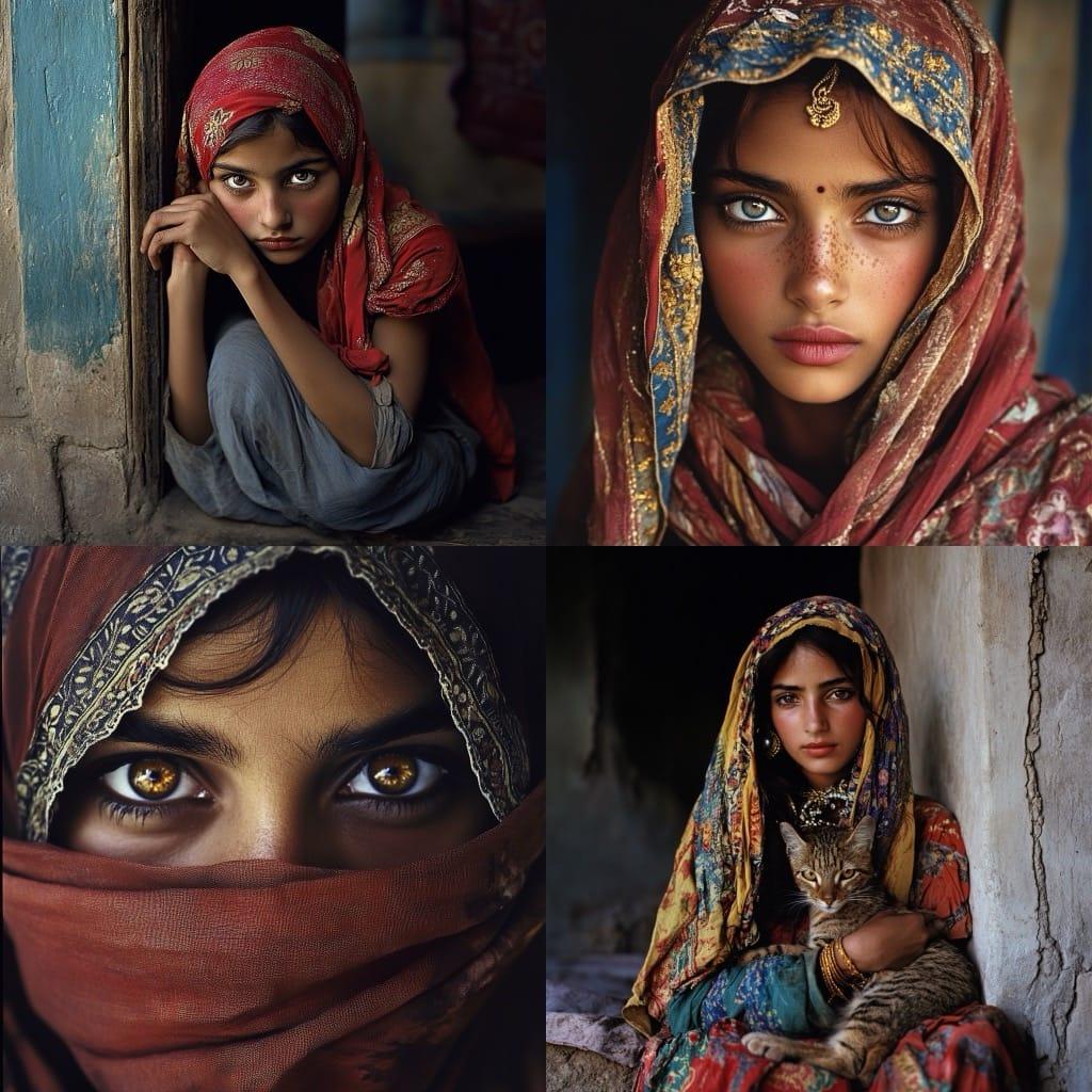 Steve McCurry style, Midjourney V6.1, render 1 of 4
