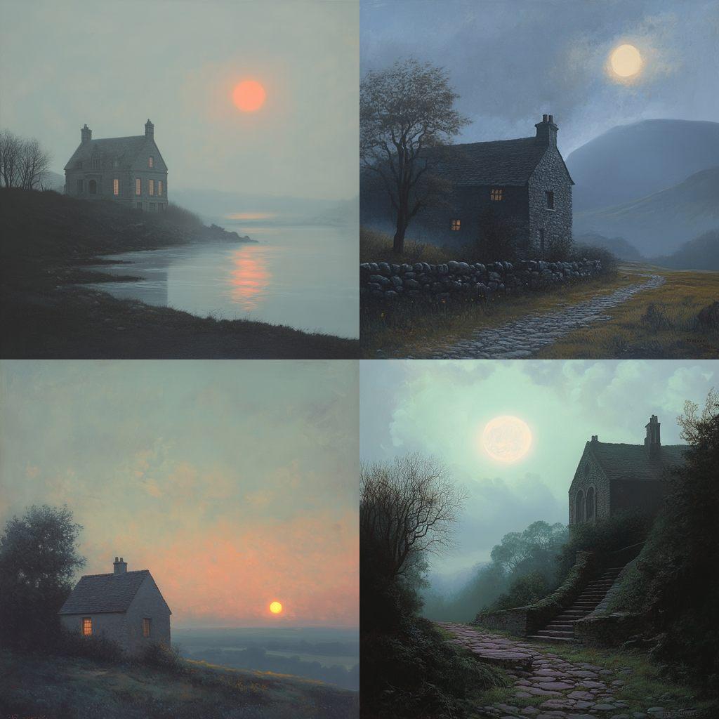 Steven Outram style, Midjourney V6.1, render 1 of 4