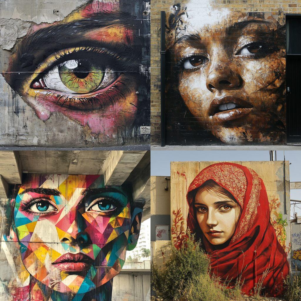 Street Art style, Midjourney V6.1, render 1 of 4