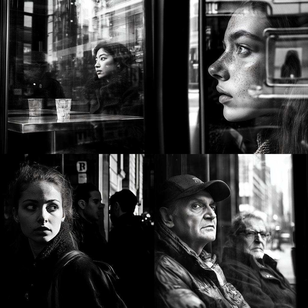 Street photography style, Midjourney V6.1, render 1 of 4