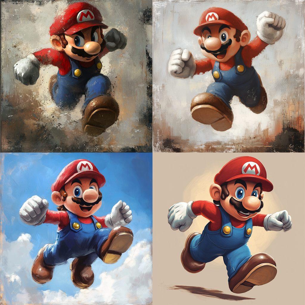 Super Mario style, Midjourney V6.1, render 1 of 4