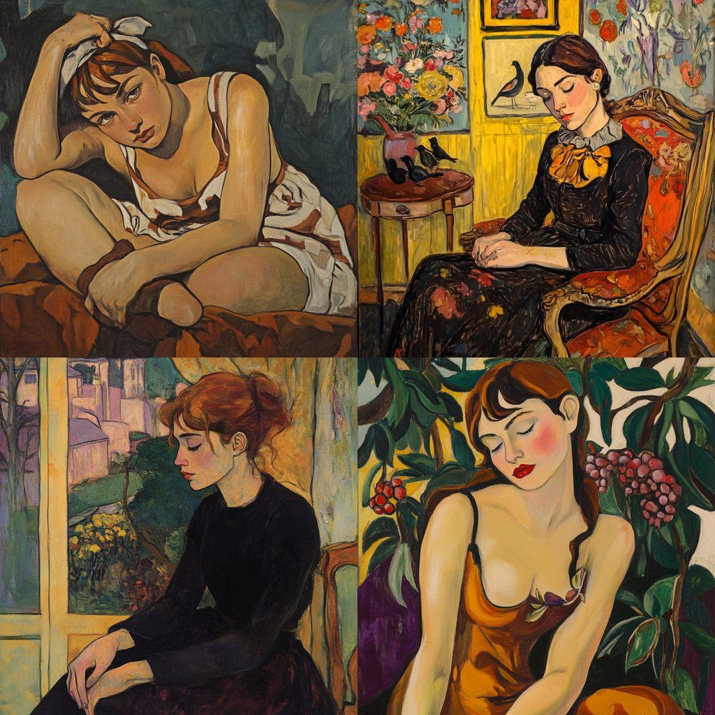 Suzanne Valadon style, Midjourney V6.1, render 1 of 4
