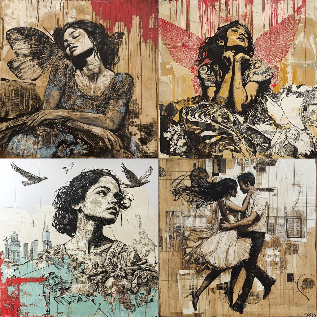 Swoon style, Midjourney V6.1, render 1 of 4