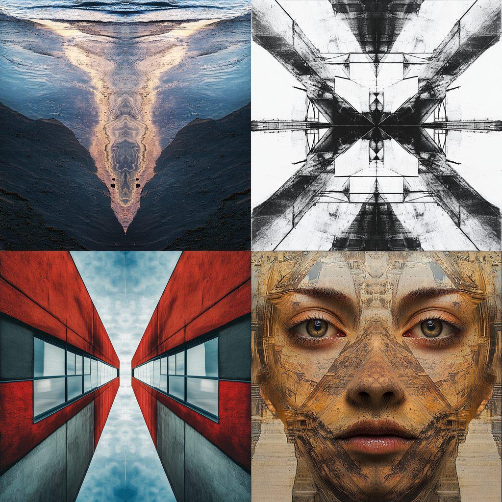 Symmetrical composition style, Midjourney V6.1, render 1 of 4