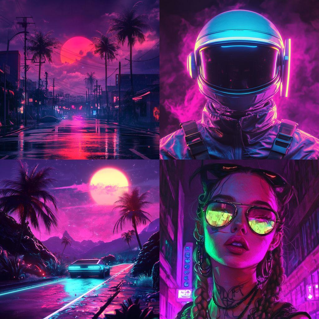 Synthwave style, Midjourney V6.1, render 1 of 4