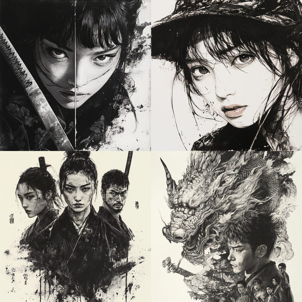 Takehiko Inoue style, Midjourney V6.1, render 1 of 4