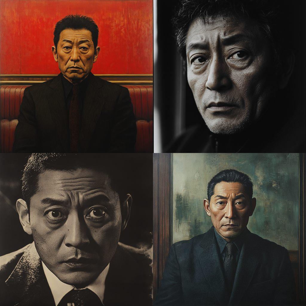 Takeshi Kitano style, Midjourney V6.1, render 1 of 4