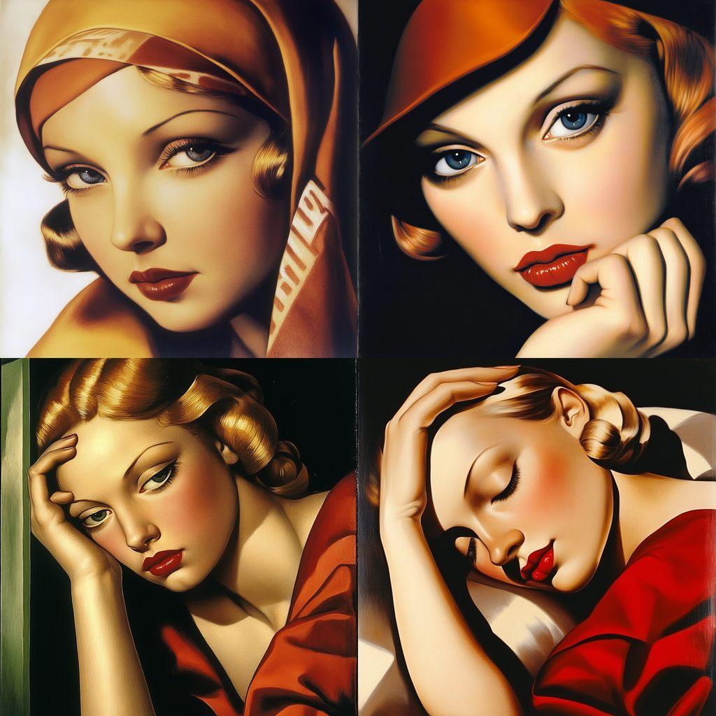 Tamara de Lempicka style, Midjourney V6.1, render 1 of 4