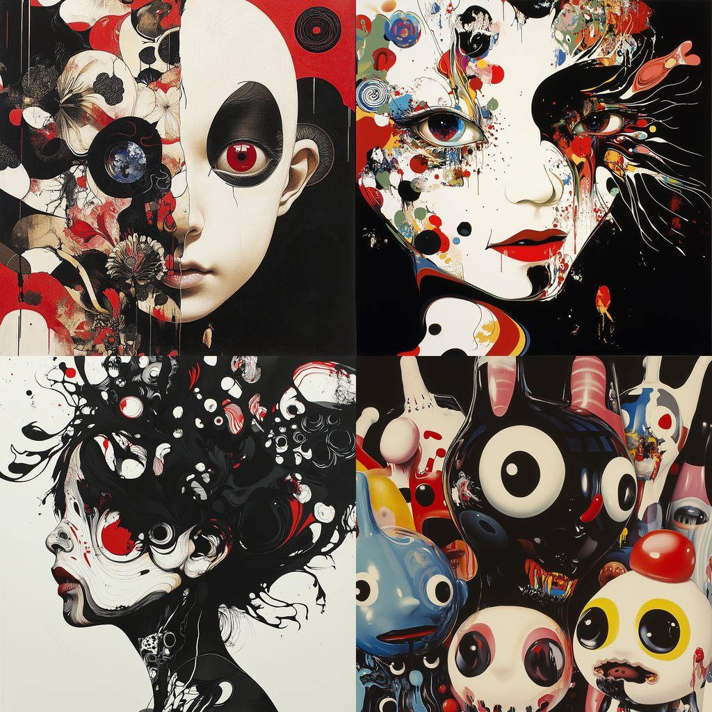 Taro Okamoto style, Midjourney V6.1, render 1 of 4