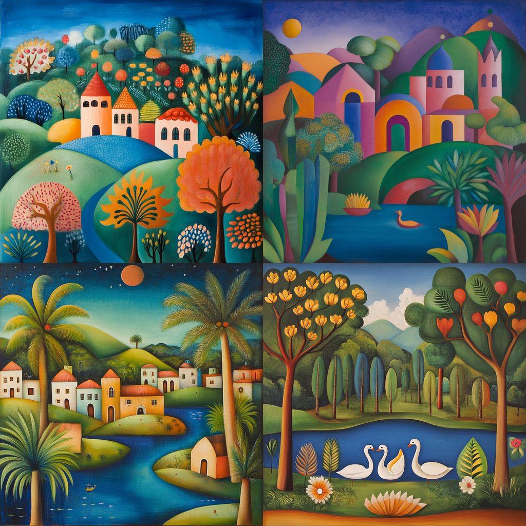 Tarsila do Amaral style, Midjourney V6.1, render 1 of 4