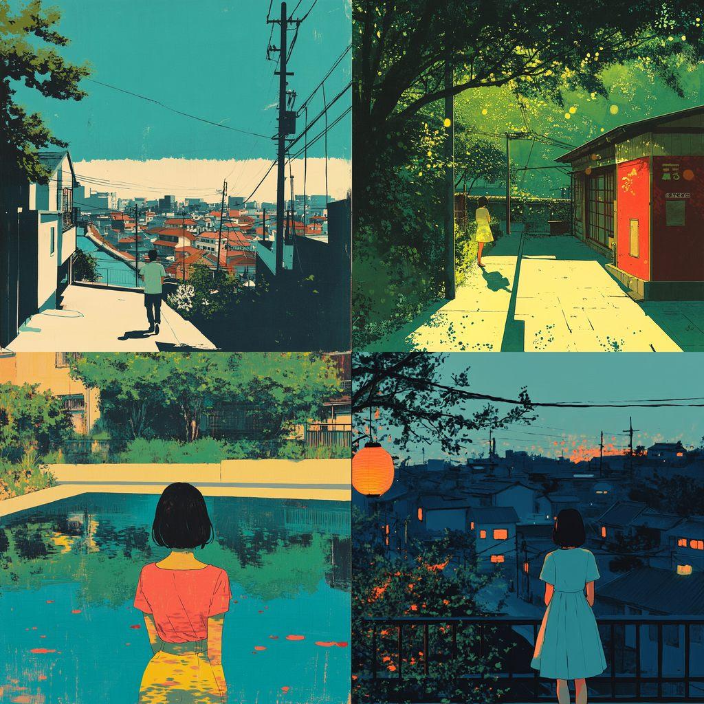 Tatsuro Kiuchi style, Midjourney V6.1, render 1 of 4