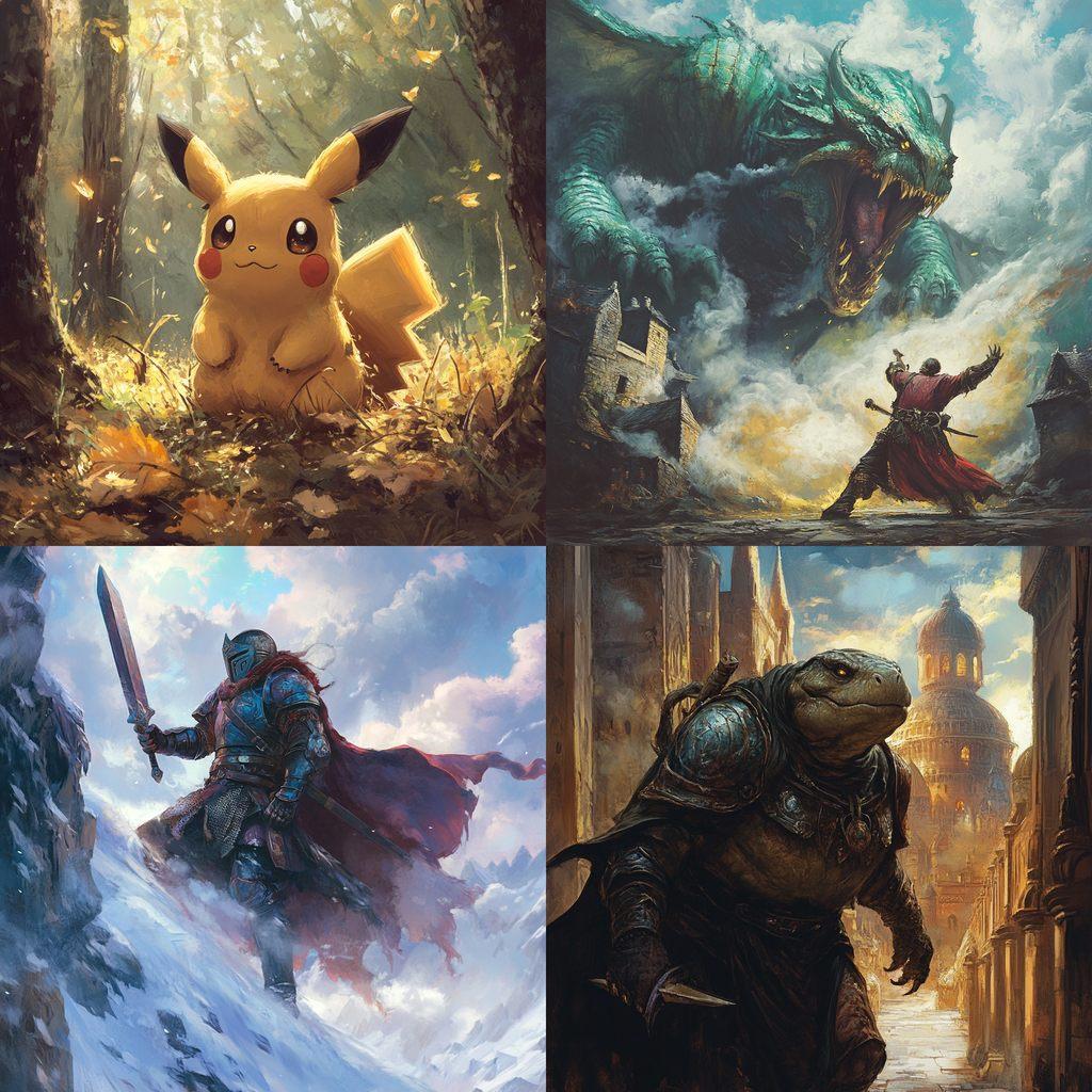 TCG artwork style, Midjourney V6.1, render 1 of 4