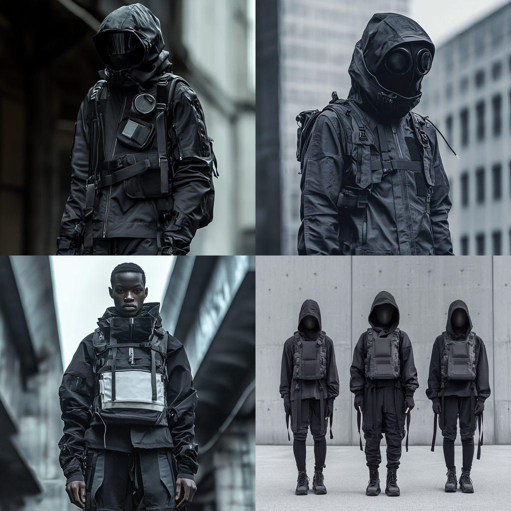 Techwear fashion style, Midjourney V6.1, render 1 of 4
