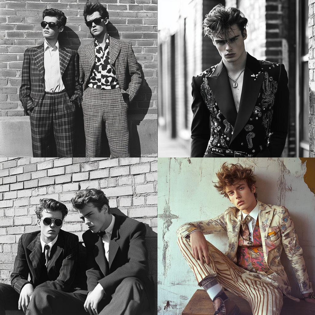 Teddy Boys fashion style, Midjourney V6.1, render 1 of 4