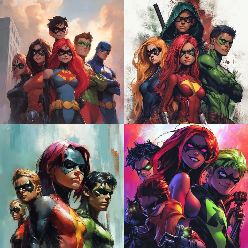 Teen Titans style, Midjourney V6.1, render 1 of 4