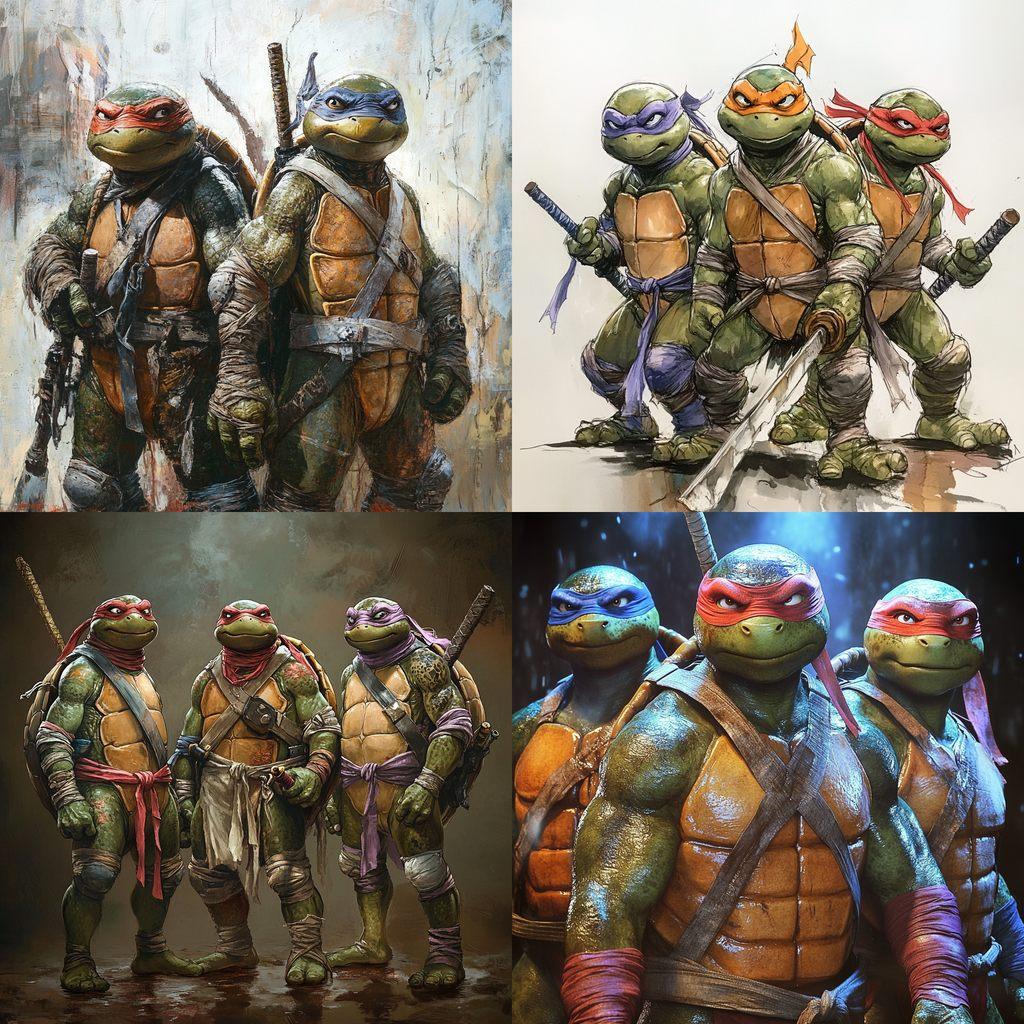 Teenage Mutant Ninja Turtles style, Midjourney V6.1, render 1 of 4