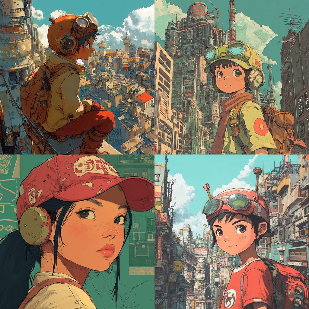 Tekkonkinkreet style, Midjourney V6.1, render 1 of 4