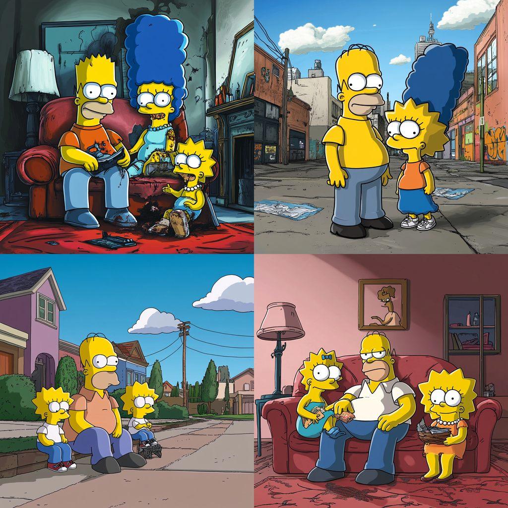 The Simpsons style, Midjourney V6.1, render 1 of 4