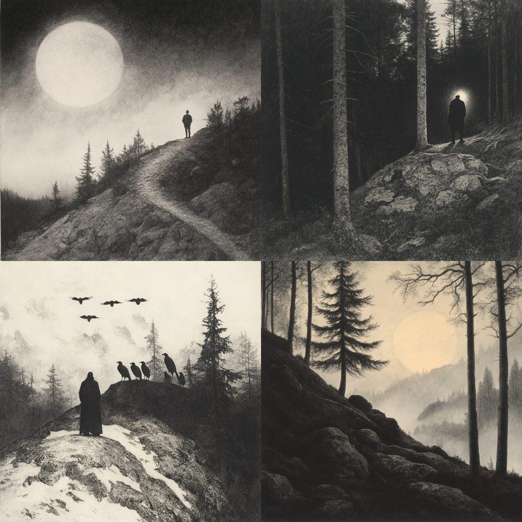 Theodor Kittelsen style, Midjourney V6.1, render 1 of 4