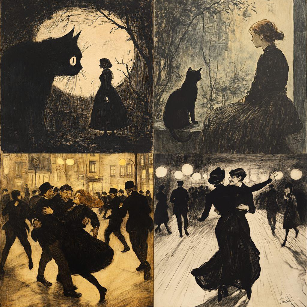 Theophile Steinlen style, Midjourney V6.1, render 1 of 4