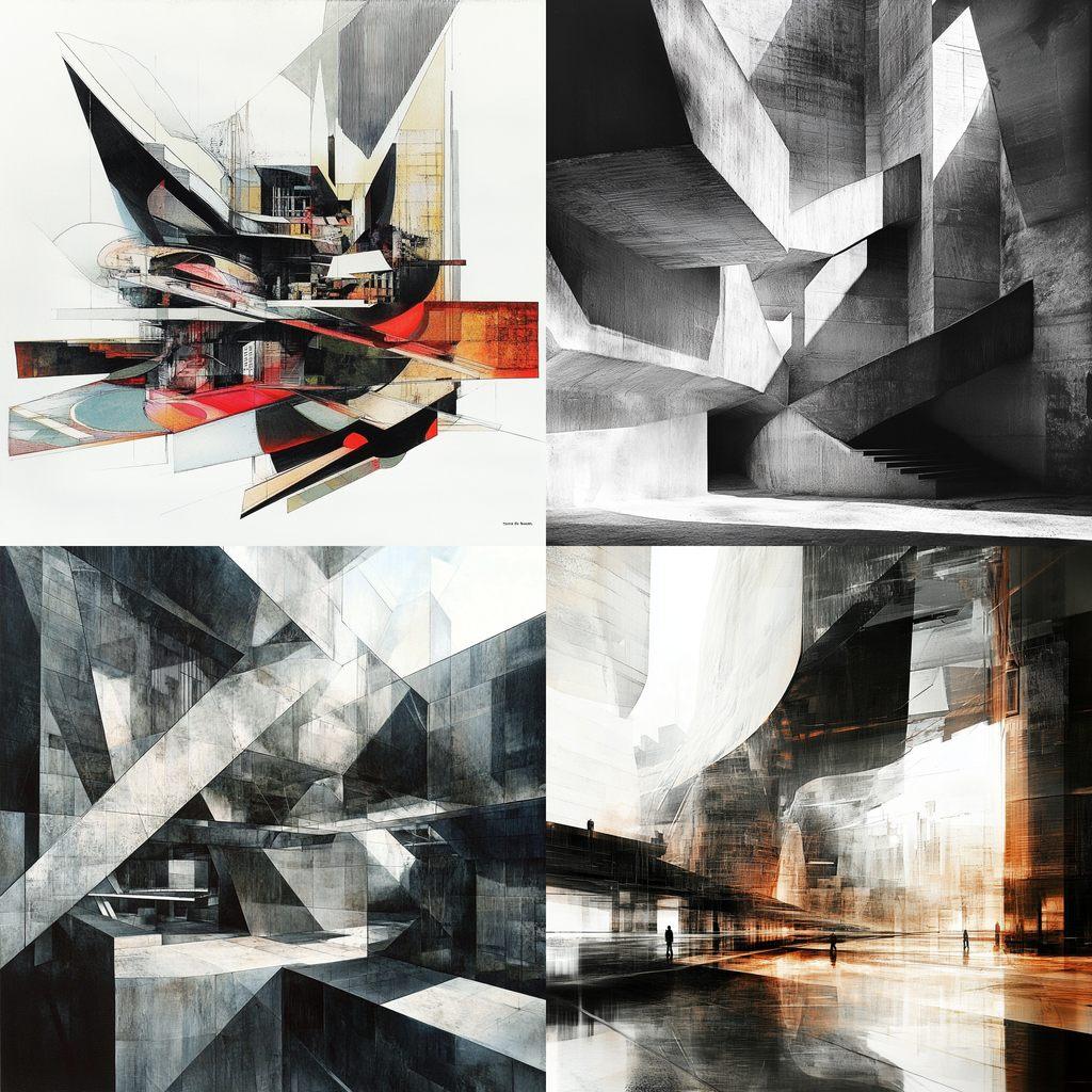 Thom Mayne style, Midjourney V6.1, render 1 of 4