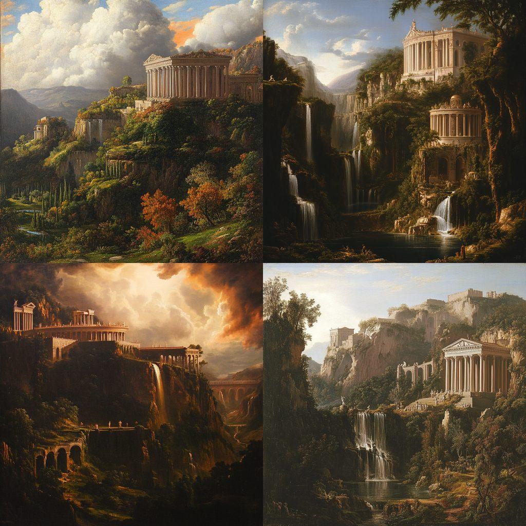 Thomas Cole style, Midjourney V6.1, render 1 of 4