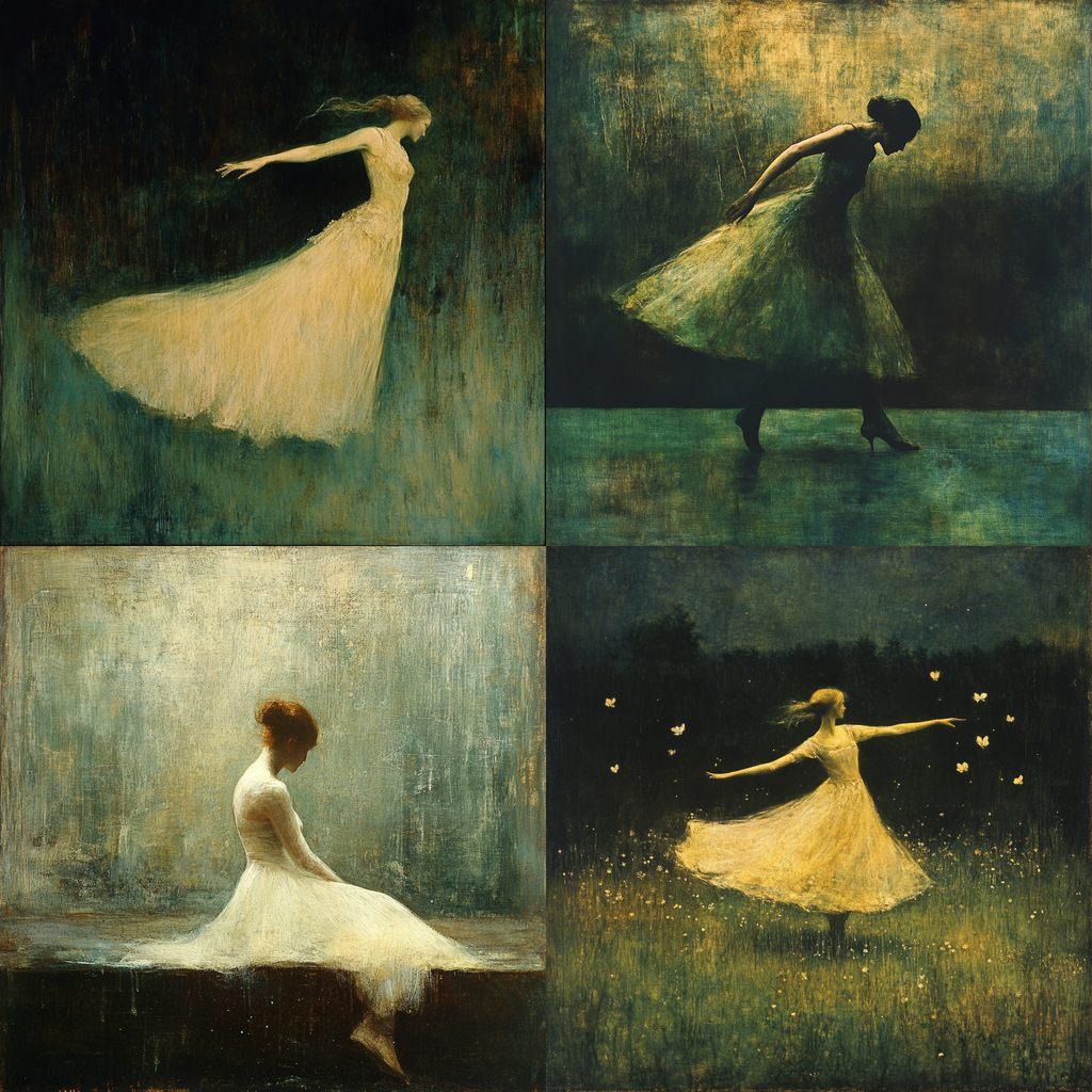 Thomas Dewing style, Midjourney V6.1, render 1 of 4