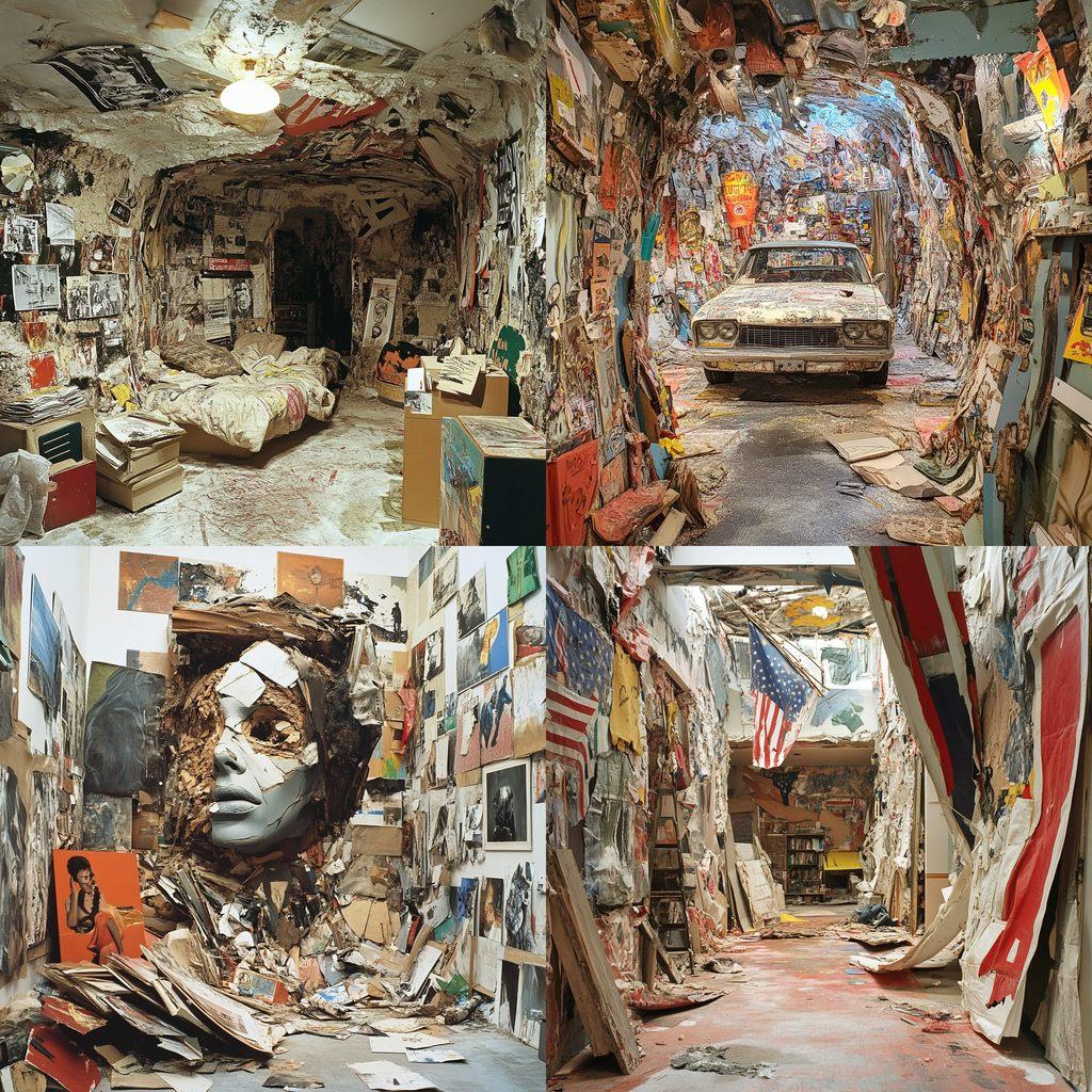 Thomas Hirschhorn style, Midjourney V6.1, render 1 of 4