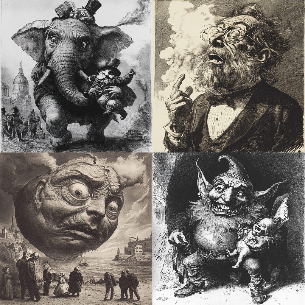 Thomas Nast style, Midjourney V6.1, render 1 of 4