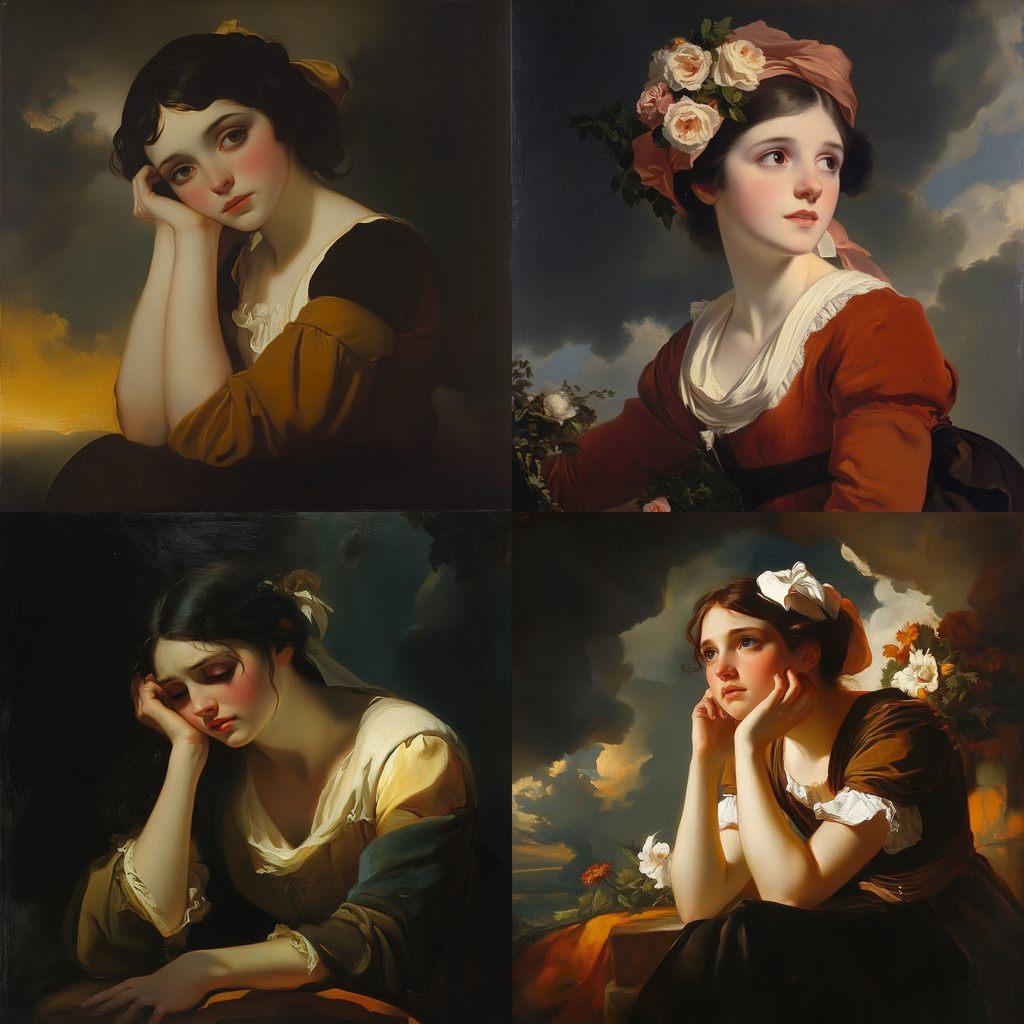 Thomas Sully style, Midjourney V6.1, render 1 of 4