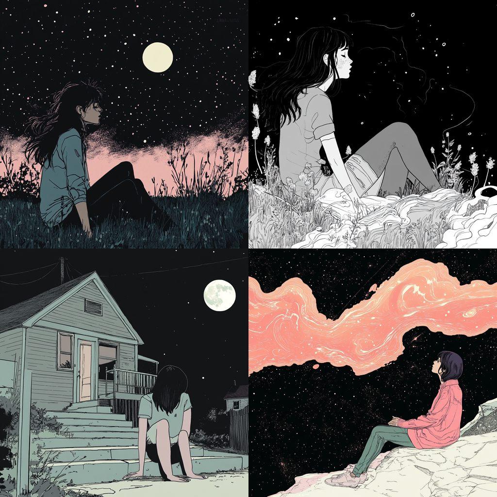 Tillie Walden style, Midjourney V6.1, render 1 of 4