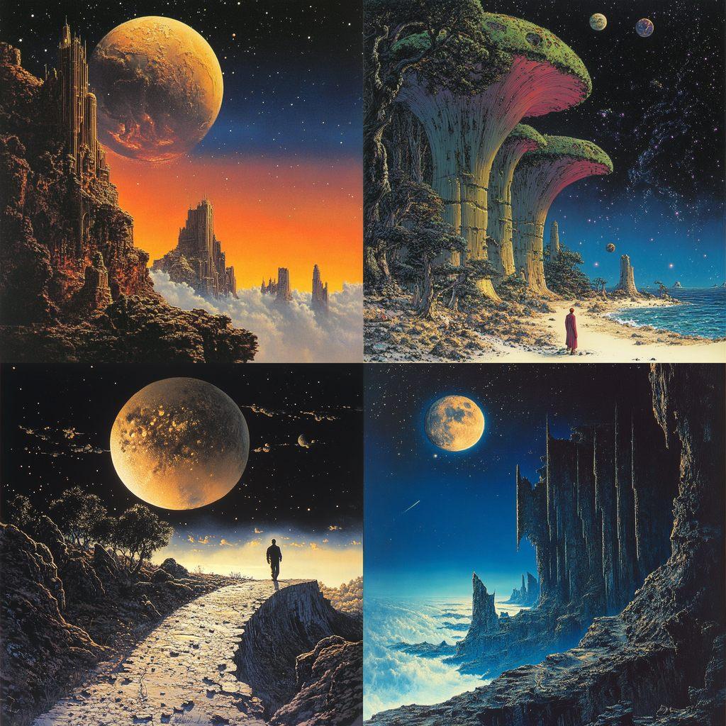Tim White style, Midjourney V6.1, render 1 of 4