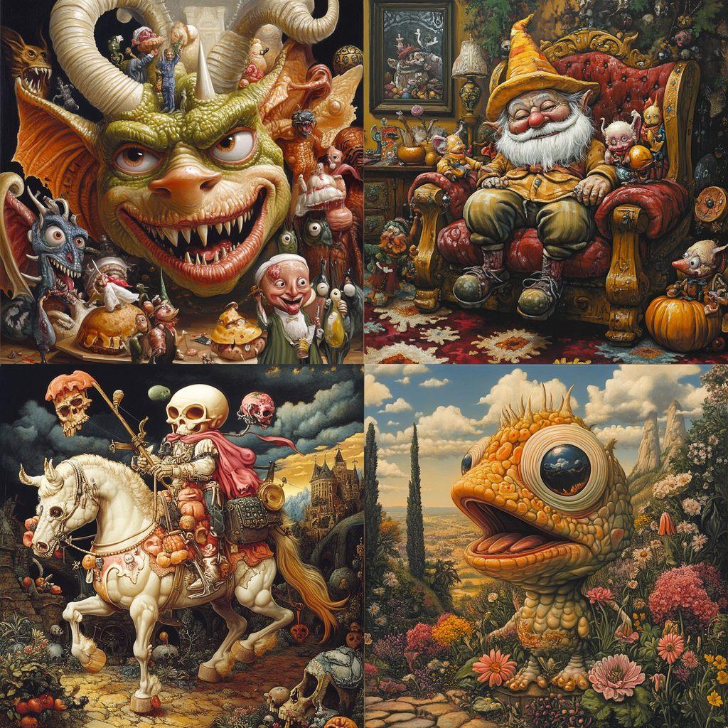 Todd Schorr style, Midjourney V6.1, render 1 of 4