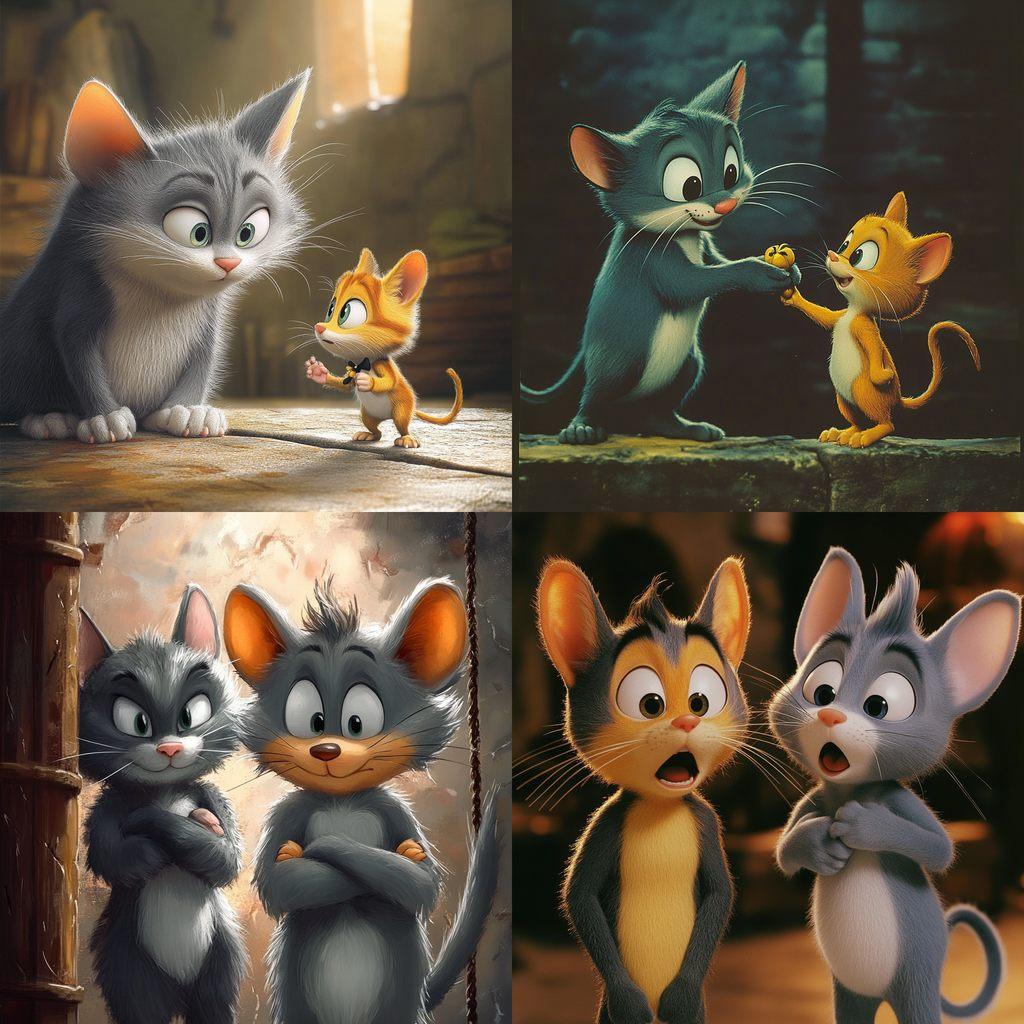 Tom and Jerry style, Midjourney V6.1, render 1 of 4
