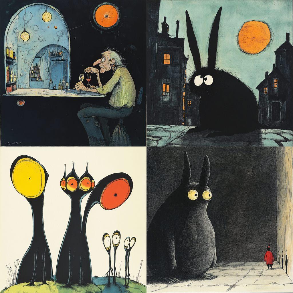 Tomi Ungerer style, Midjourney V6.1, render 1 of 4